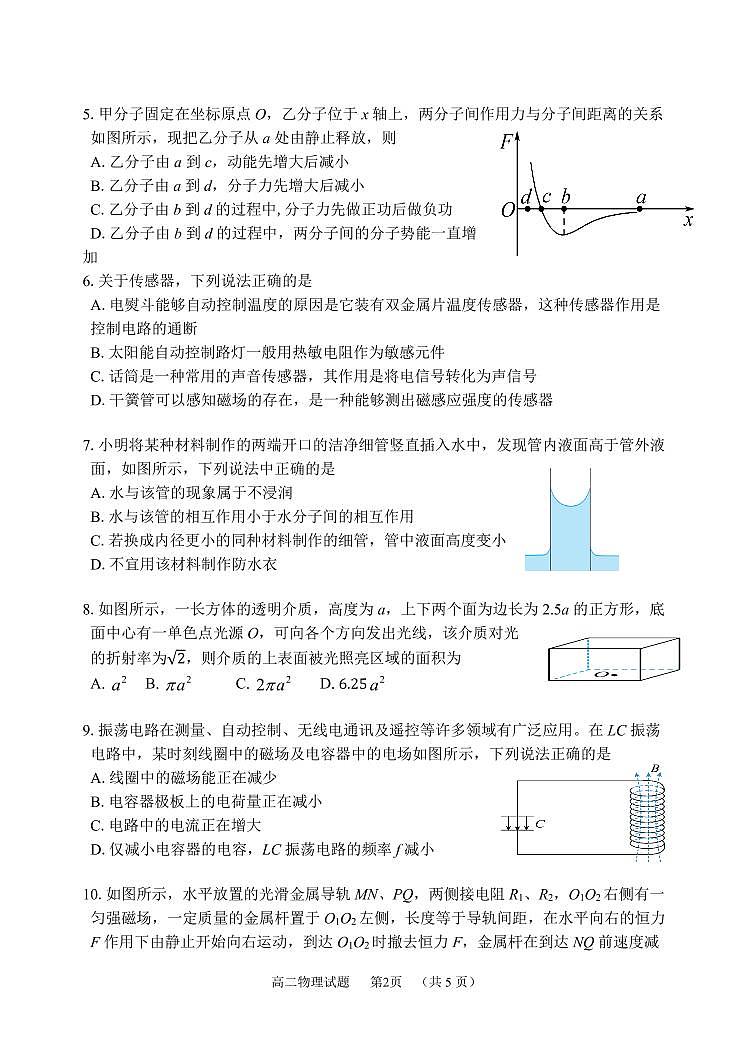 2022-2023学年江苏省扬州市高邮市高二下学期4月期中物理试题（PDF版）02