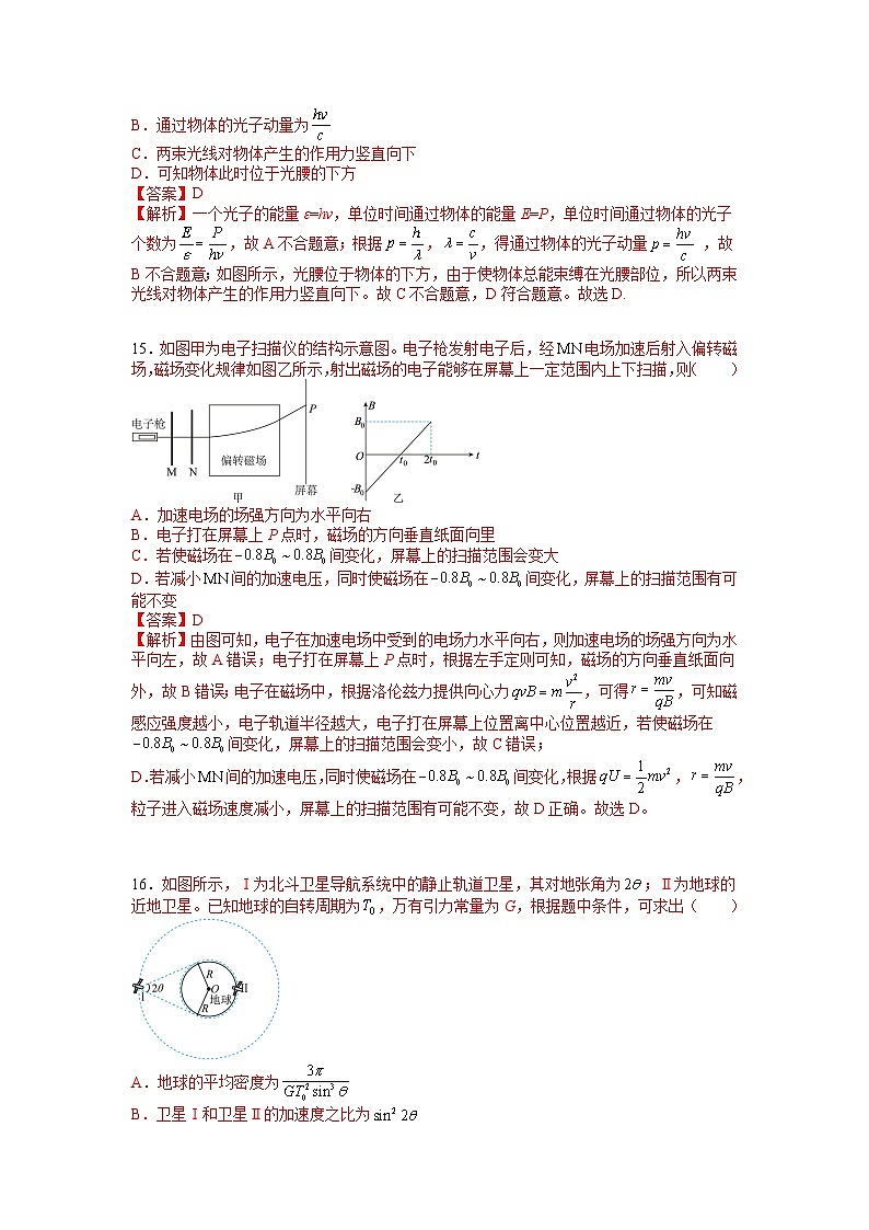 信息必刷卷01-2023年高考物理考前信息必刷卷（全国乙卷）（Word版附解析）02