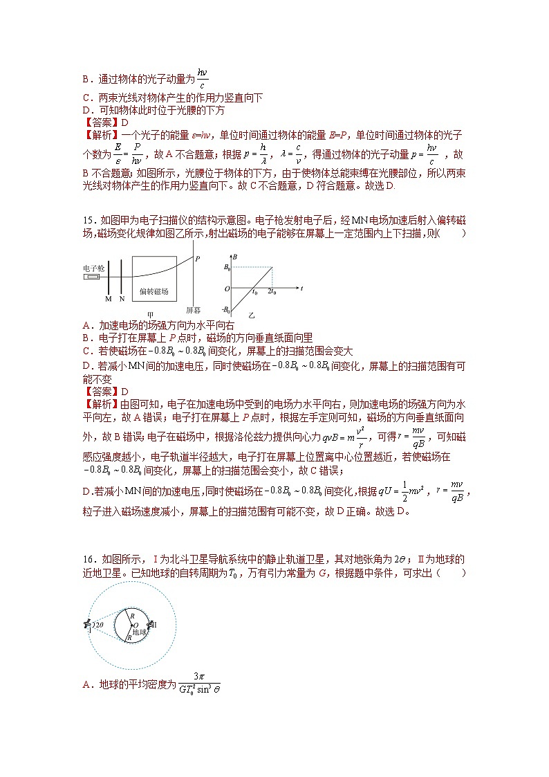 信息必刷卷01-2023年高考物理考前信息必刷卷（全国乙卷）（解析版）第2页