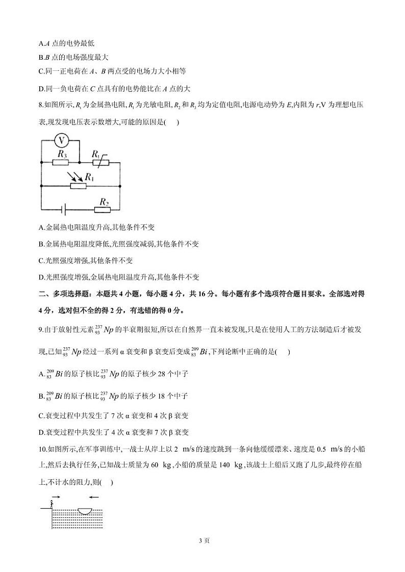 2021届山东省高三下学期4月高考预测猜题卷（新高考版）物理试题 PDF版03