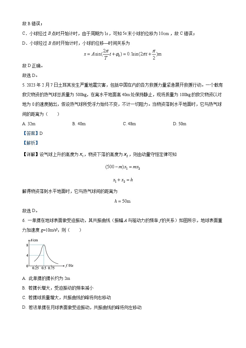 精品解析：安徽省马鞍山市第二中学2022-2023学年高二下学期期中物理试题（解析版）03