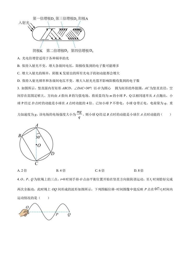 2023届重庆市巴蜀中学高三下学期高考适应性月考卷（十）模拟物理试题（2）（PDF版）02