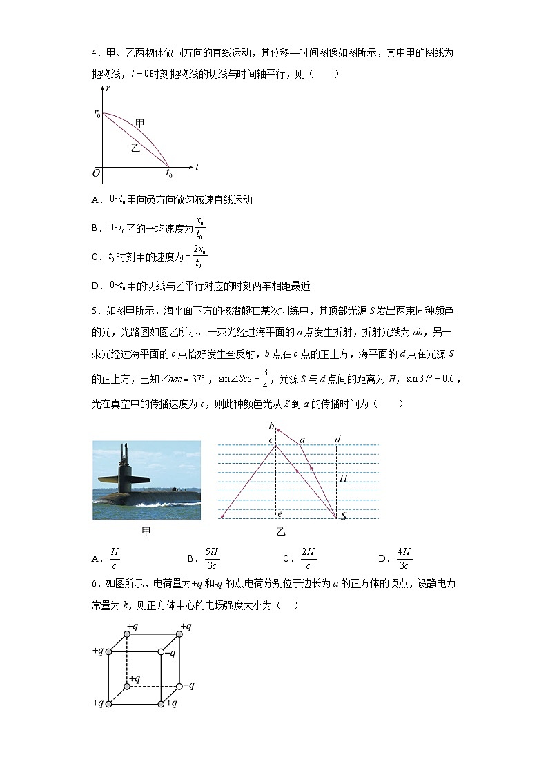 2023届广东省高州市高三下学期第二次模拟考试物理试题（含答案）02