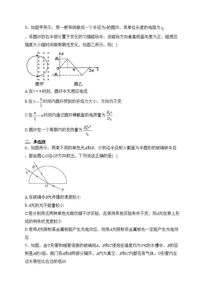 安徽省定远中学2023届高三下学期高考冲刺卷（五）物理试卷（含答案）第3页