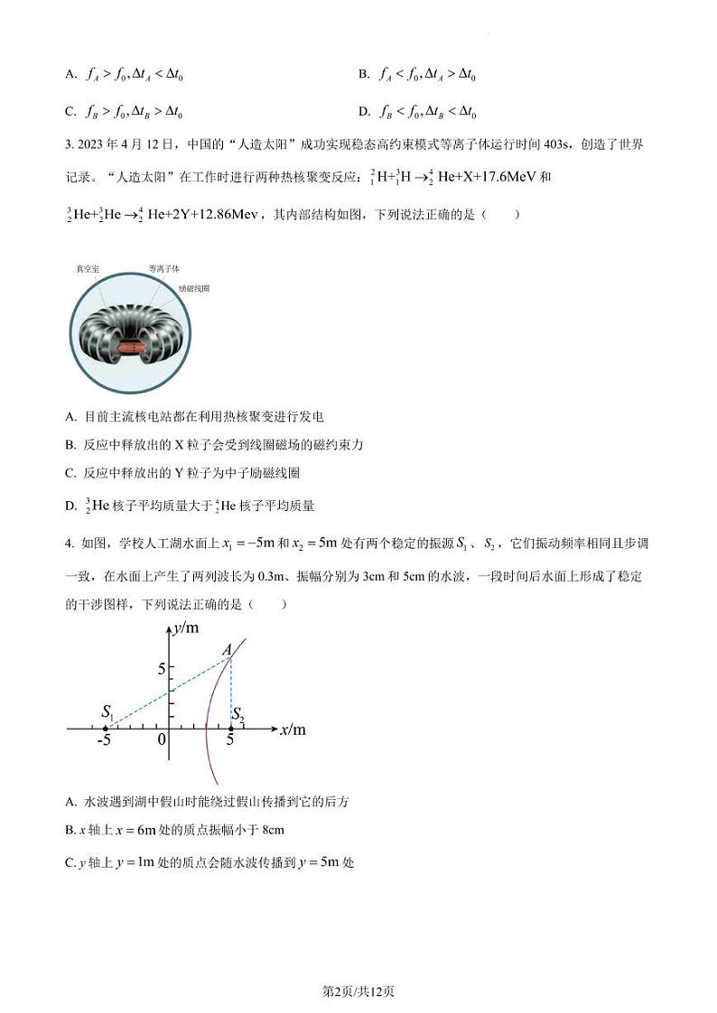 2023届山东省青岛市高三下学期第二次适应性检测（二模）物理试题（原卷版+解析版）第2页