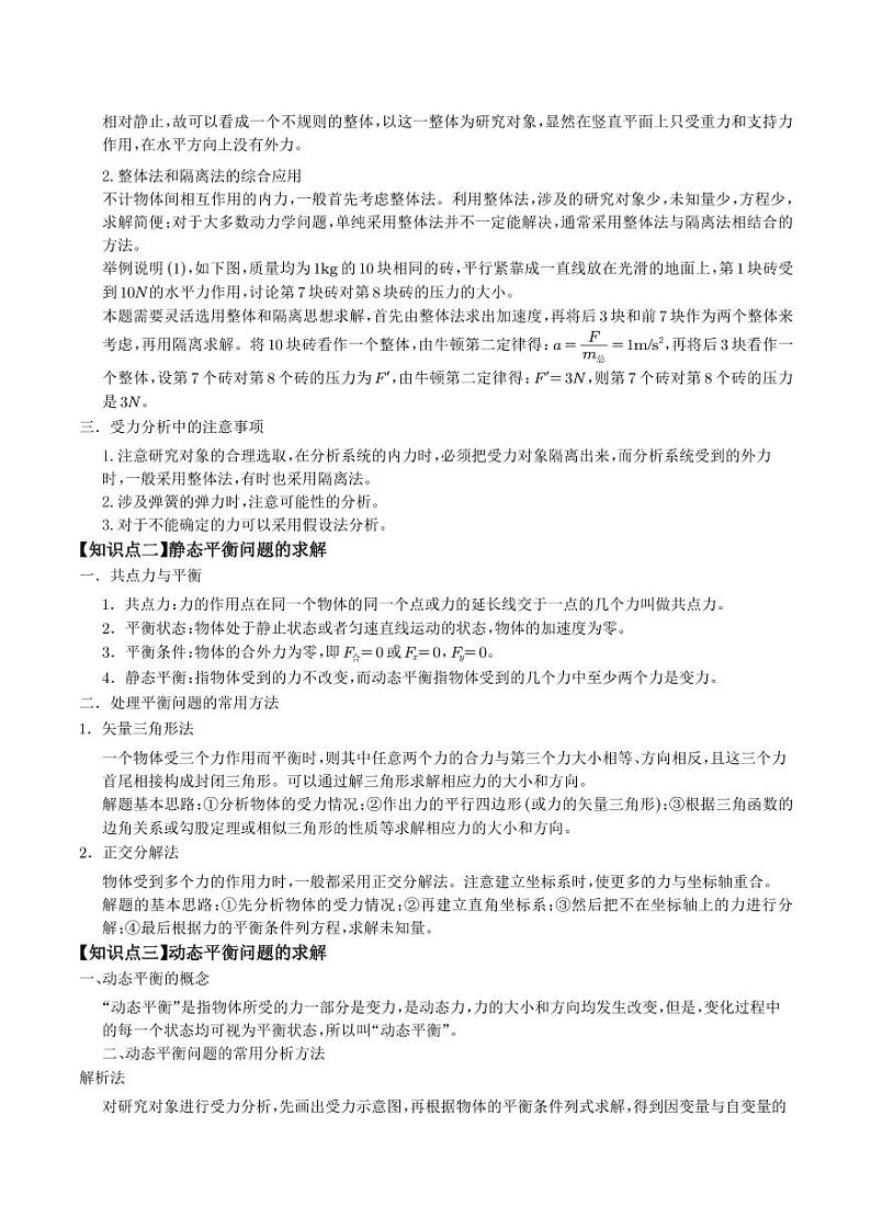 高考物理考前查补易混易错点《共点力的平衡》（原卷版+解析版）02