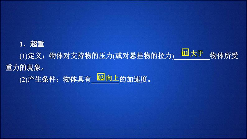 2022-2023年人教版(2019)新教材高中物理必修1 第4章运动和力的关系第6节超重和失重课件第2页