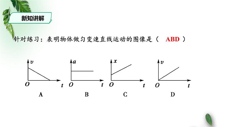 2022-2023年人教版(2019)新教材高中物理必修1 第2章匀变速直线运动的研究第2节匀变速直线运动速度与时间的关系(1)课件07