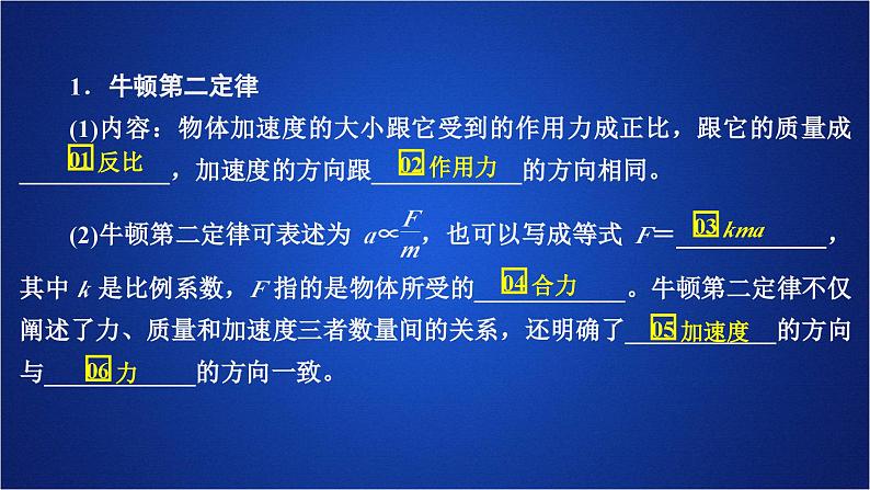 2022-2023年人教版(2019)新教材高中物理必修1 第4章运动和力的关系第3节牛顿第二定律(1)课件02