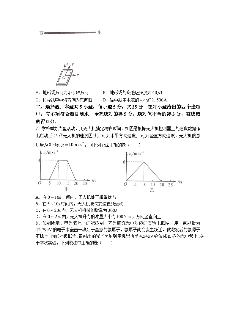湖南省名校联盟2023届高三下学期5月冲刺压轴大联考物理试题(无答案)第3页