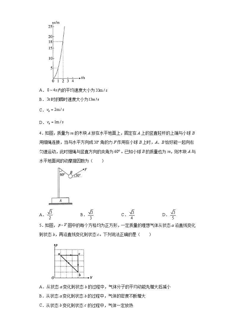 2023届山西省运城市高三下学期第三次模拟调研测试理综物理试题（无答案）第2页