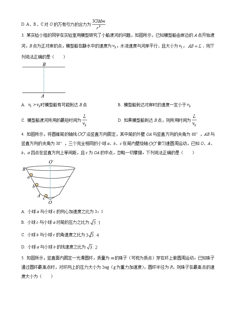 2022-2023学年山西省运城市金科大联考高一下学期期中考试 物理 Word版含答案第2页