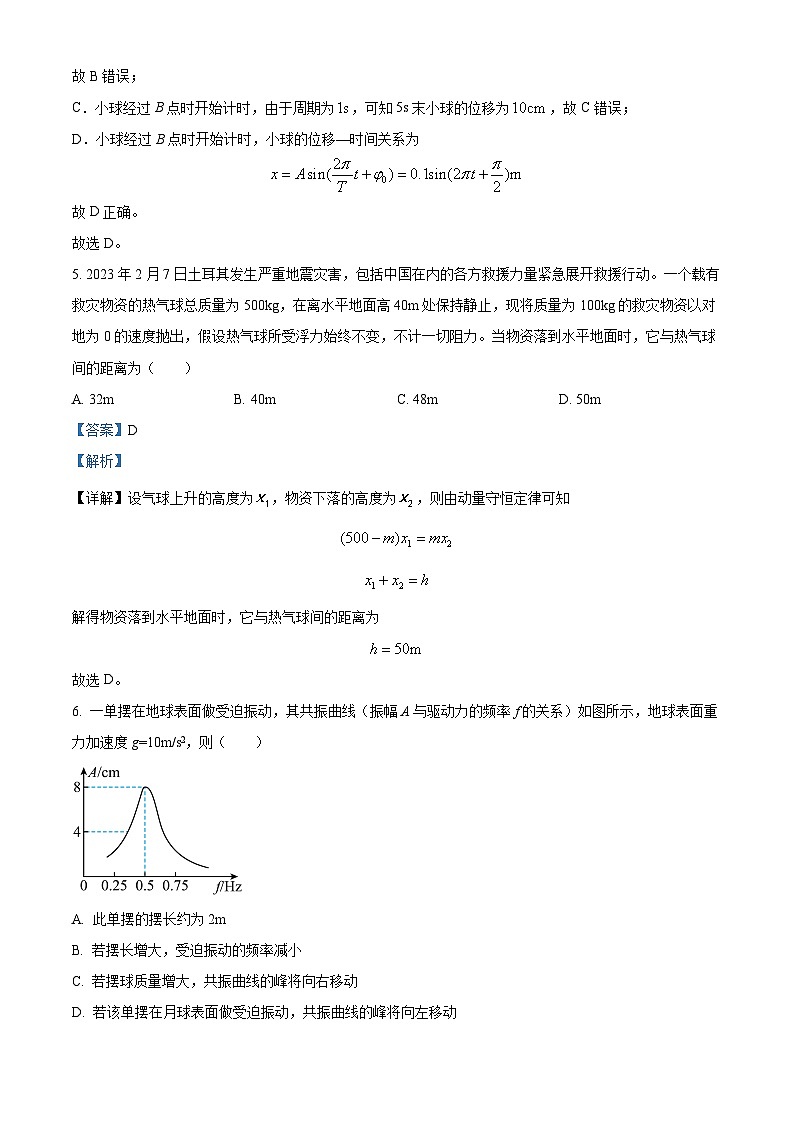 2022-2023学年安徽省马鞍山市第二中学高二下学期期中物理试题  （解析版）03