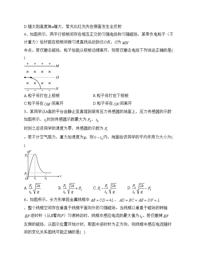 重庆市第八中学校2023届高三下学期高考适应性月考（六）物理试卷（含答案）第2页