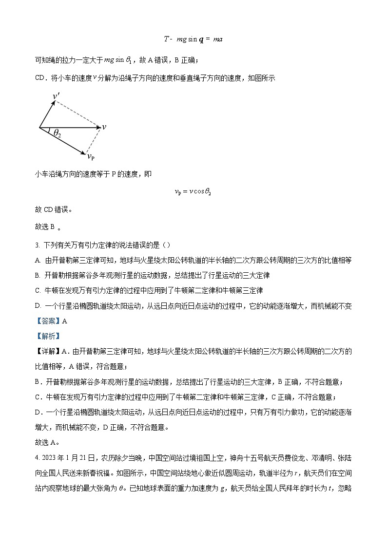 2022-2023学年安徽省十五校教育集团高一下学期第二次联考物理试题 Word版含解析第2页