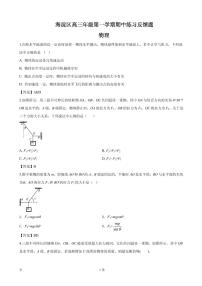 2020届北京市海淀区高三上学期11月期中考试物理反馈试题（PDF版）