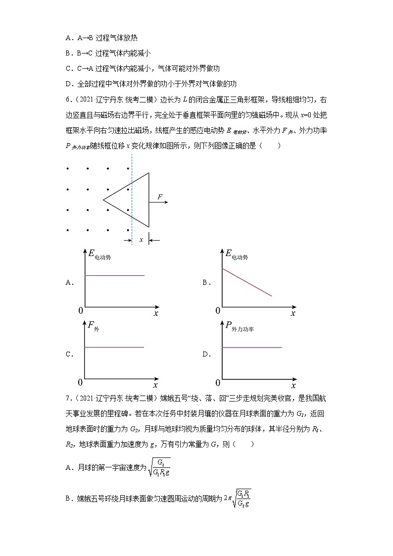 辽宁省丹东市2021届-2023届高考物理三年模拟（二模）按题型分类汇编-01选择题03