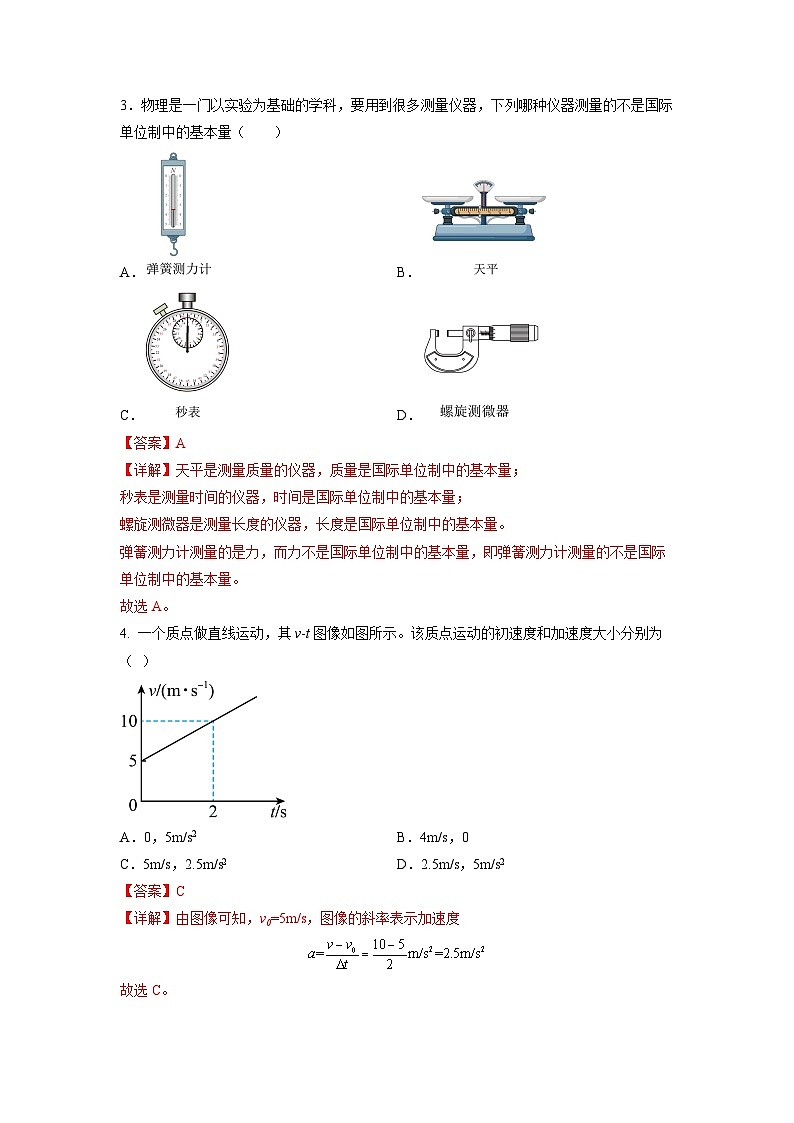 2022年12月山东省普通高中学业水平合格性考试物理模拟卷（一）（解析版）第2页