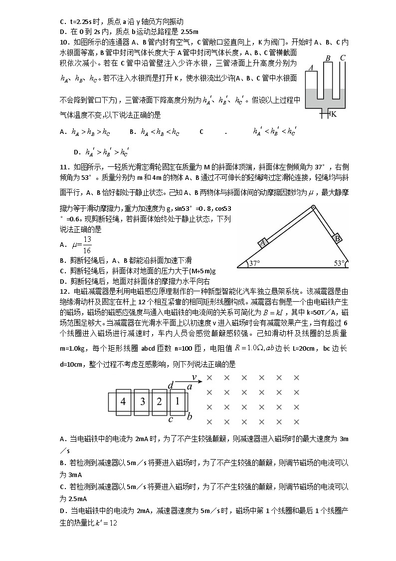 2023届山东省济南市历城第二中学高三下学期高考押题物理试卷及答案第3页