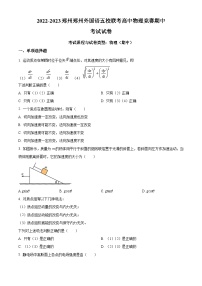 2022-2023学年河南省郑州外国语五校高三下学期竞赛期中联考物理试题（解析版）