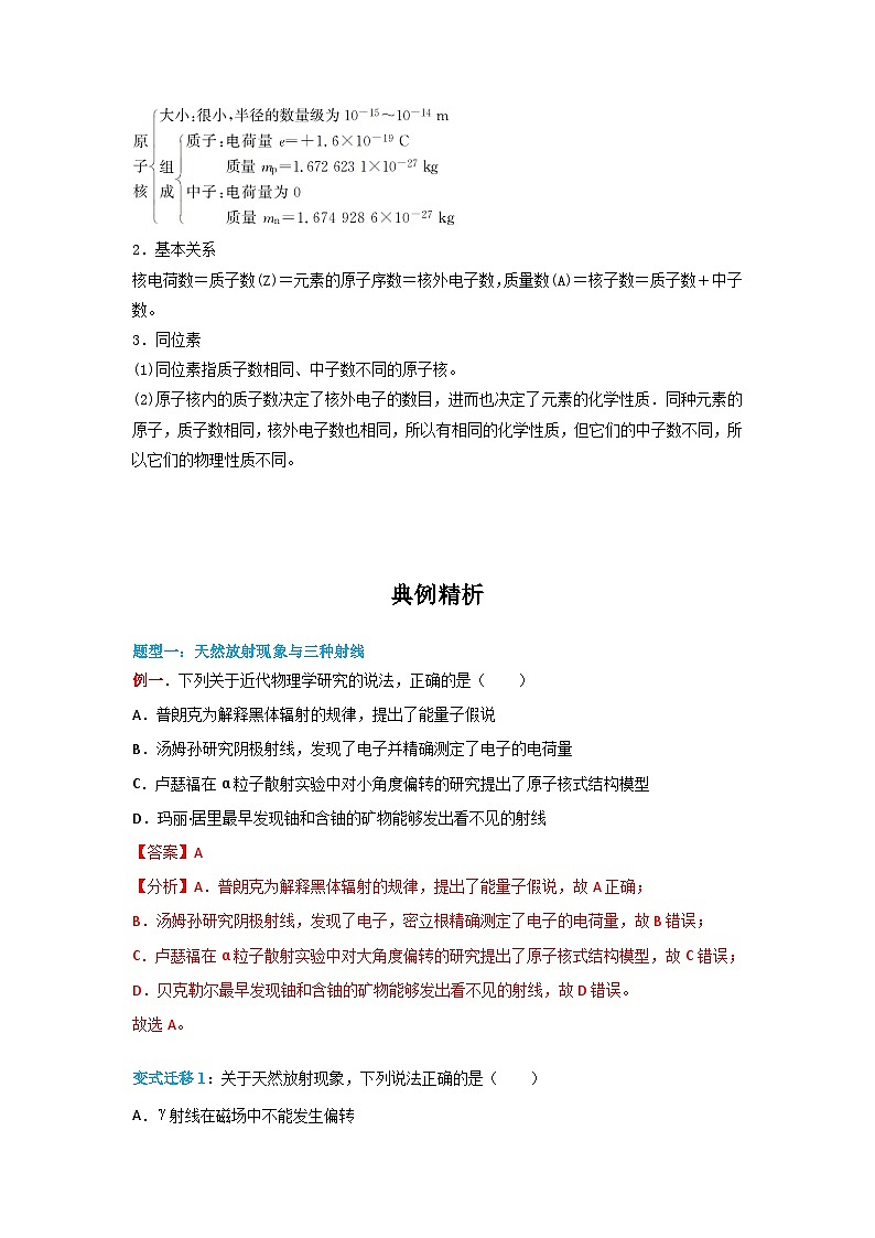 5.1 原子核的组成-高二物理同步精品讲义（人教版选择性必修第三册）03