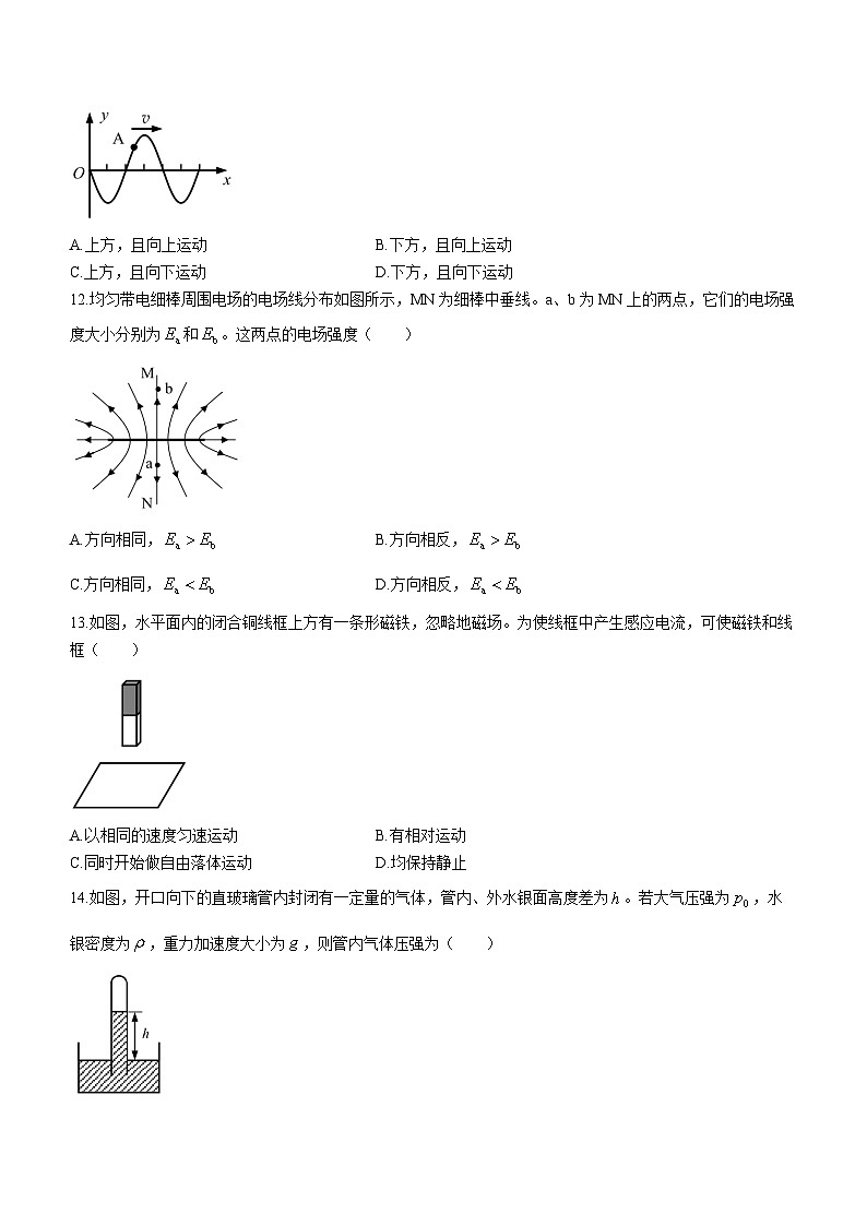 上海市同济大学第一附属中学2021-2022学年高二下学期期末物理试题（等级考）(无答案)第2页