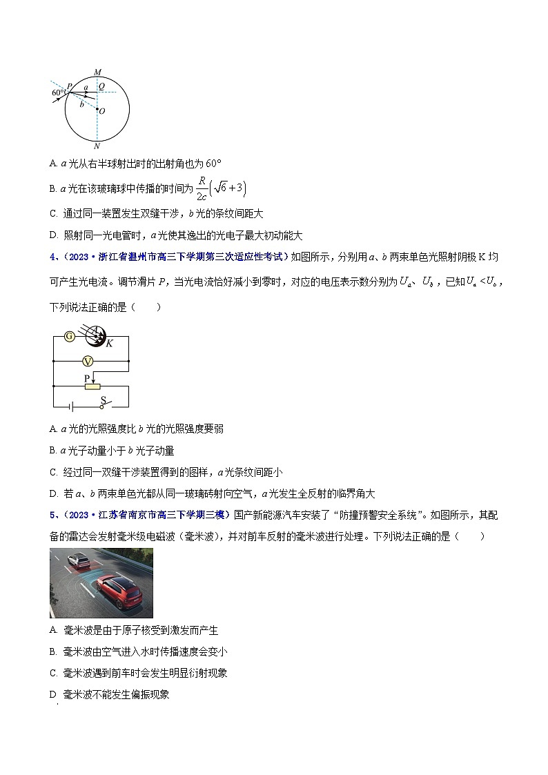 专题17 光学2023年高考物理三模试题分项汇编（全国通用）（原卷版）第2页