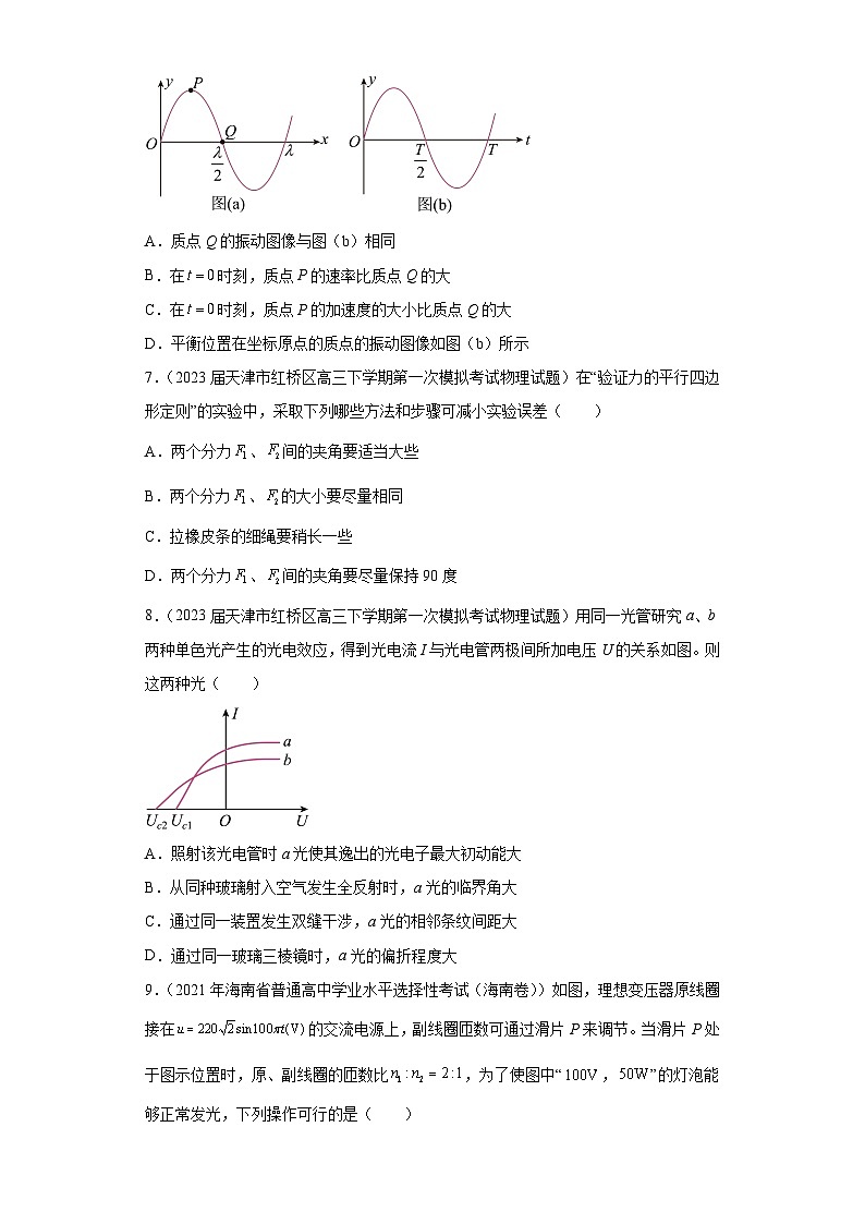 天津市各地区2023年高考物理模拟（一模）题按题型分类汇编-02选择题（多选题）03