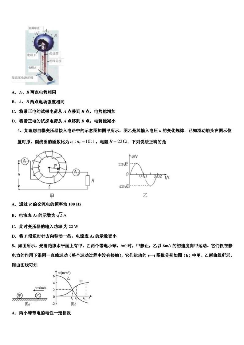 2022-2023学年江西省九江同文中学高三春季期中考试物理试题02