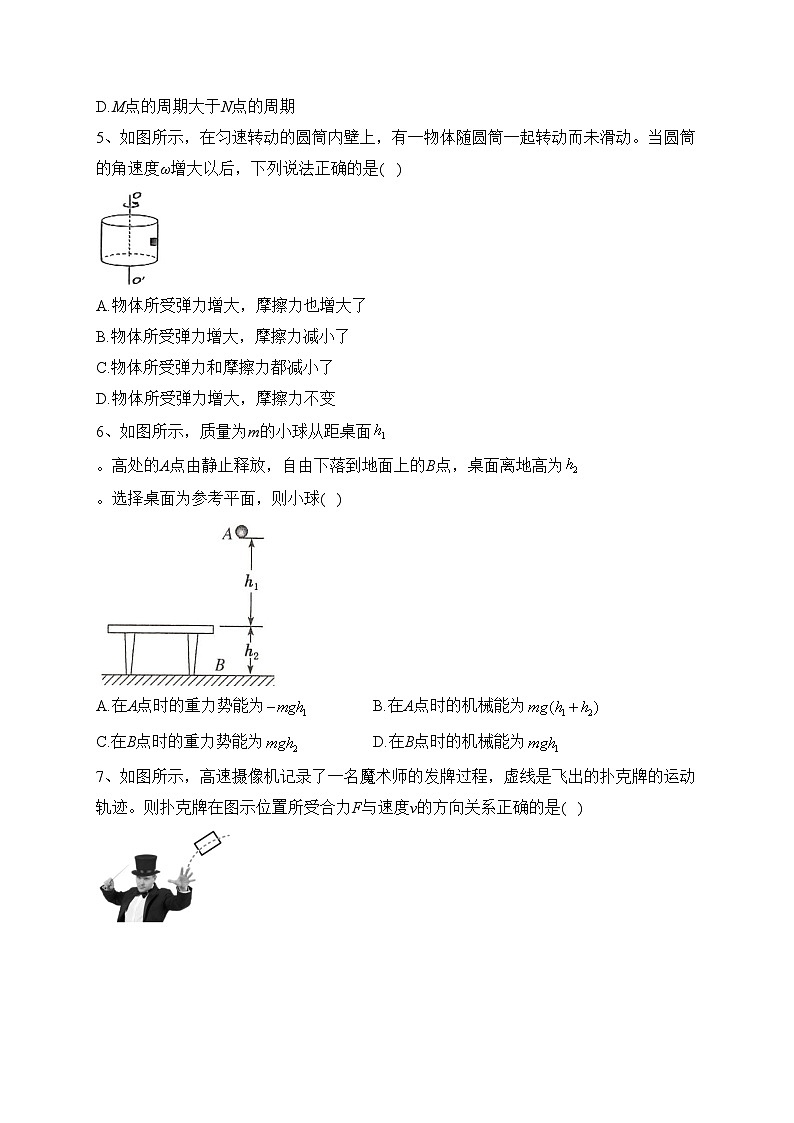 浙江省台州市三校2022-2023学年高一下学期期中联考物理试卷（含答案）02