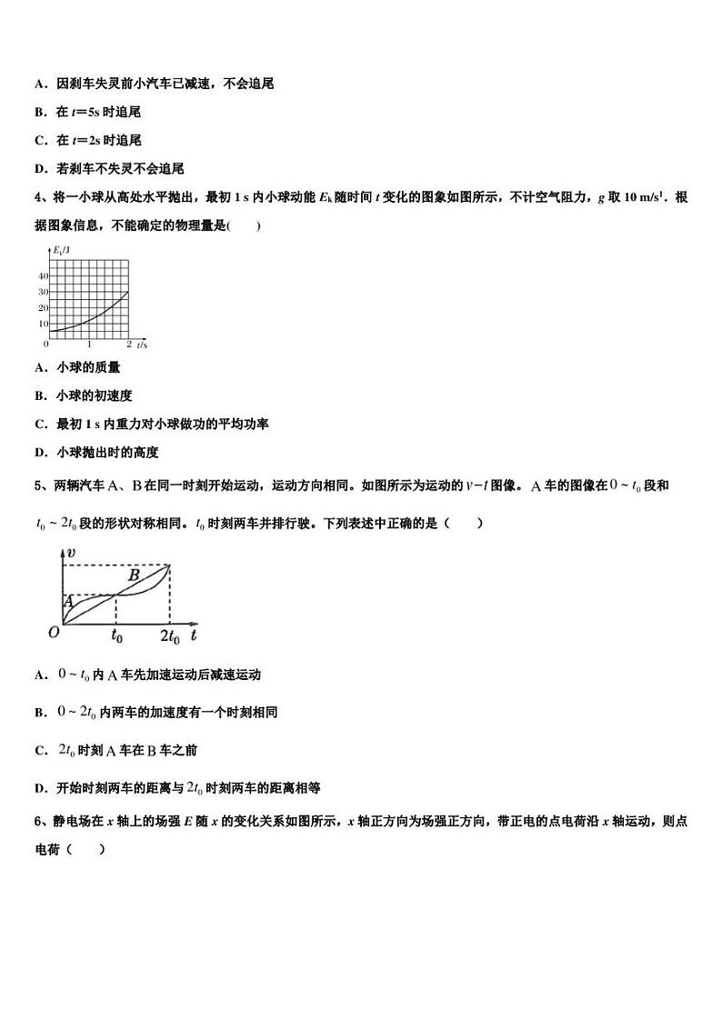 2022-2023学年辽宁省沈阳市东北育才学校第二学期质量抽测（5月）高三物理试题试卷（照片版）02