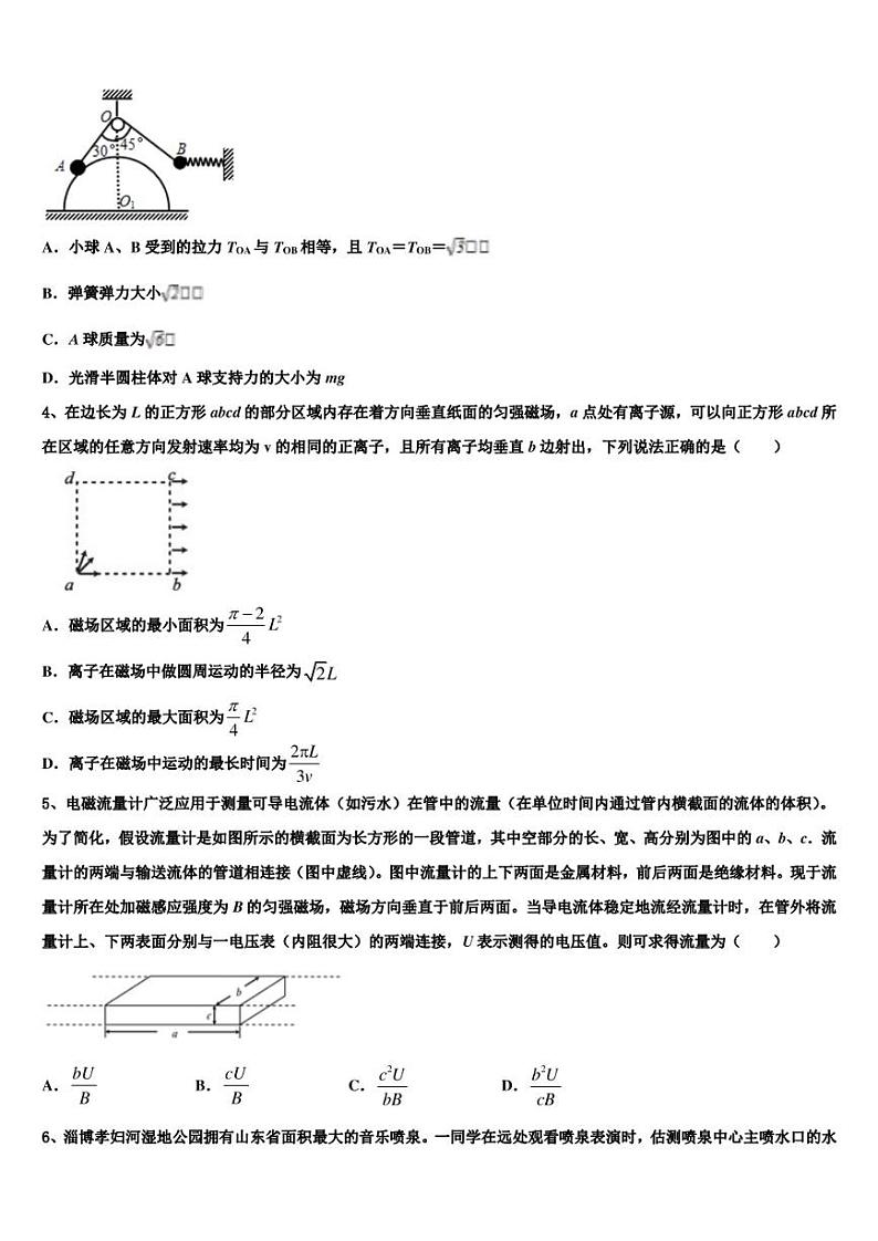 2023届安徽省阜阳市颍上第二中学全国I卷高考物理试题热身训练试卷第2页