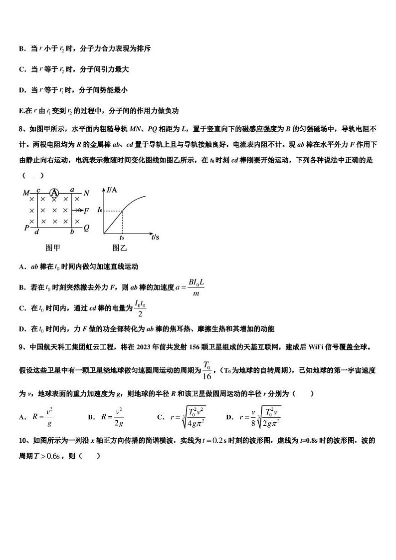 2023届山东省昌邑市文山中学高三高考考前质量监测（二）物理试题第3页