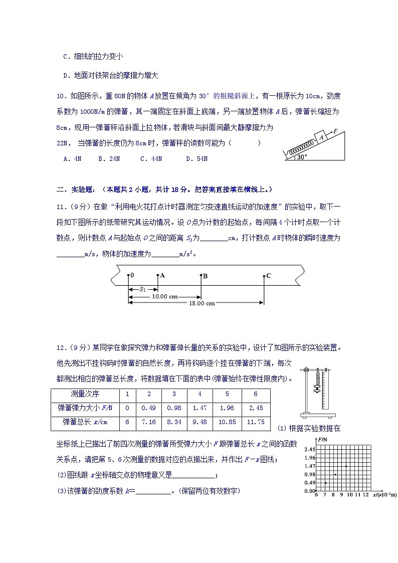 湖北省黄冈中学2016-2017学年高一上学期期中考试物理试题03