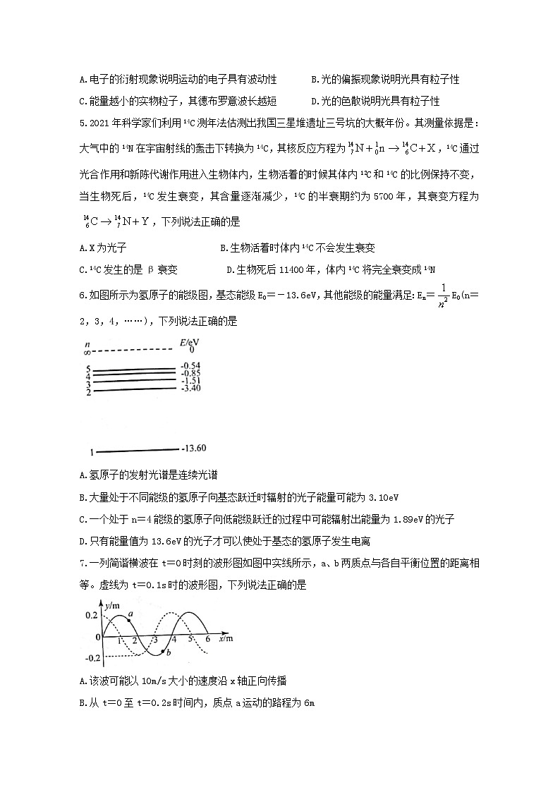 湖北省黄冈市2020-2021学年高二物理下学期期末调研考试试题02