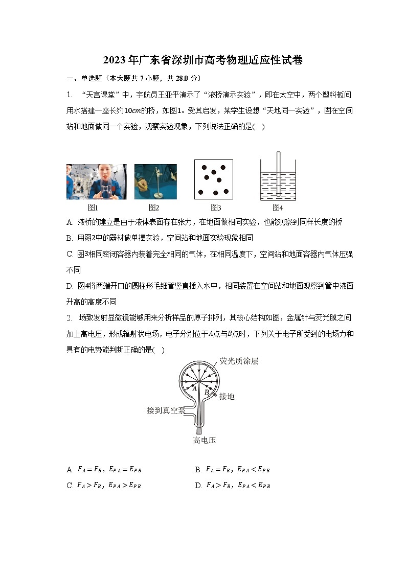 2023年广东省深圳市高考物理适应性试卷-普通用卷第1页