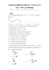 云南省红河哈尼族彝族自治州蒙自市第一中学2022-2023学年高一下学期3月月考物理试题