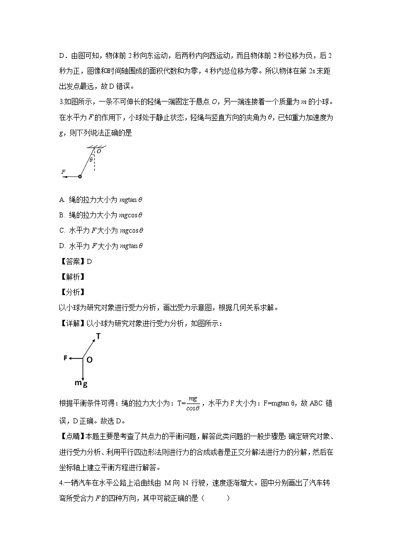 【物理】北京市第四中学2020届高三上学期期中考试试题（解析版）02