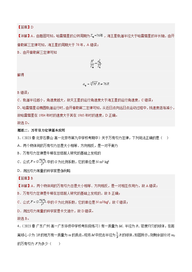 专题二 万有引力定律 （知识点梳理+典型题）解析版第2页