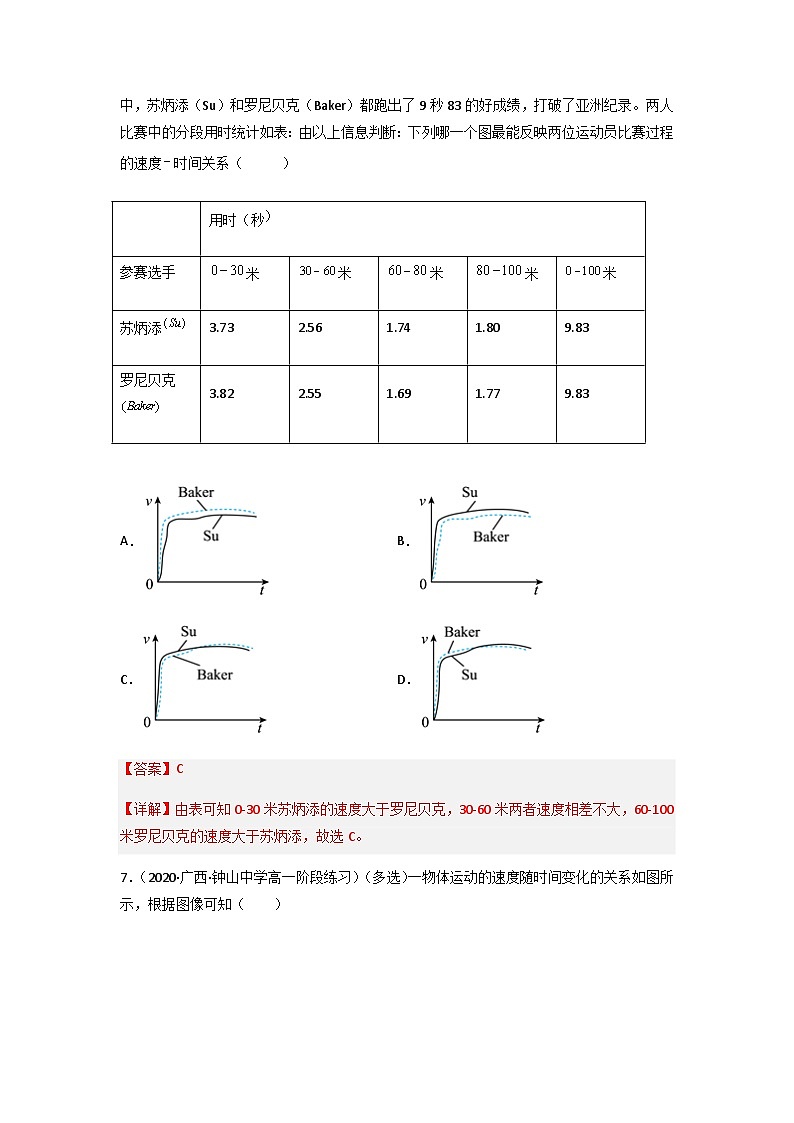 2.2匀变速直线运动的速度与时间的关系（精选练习）（解析版）第3页