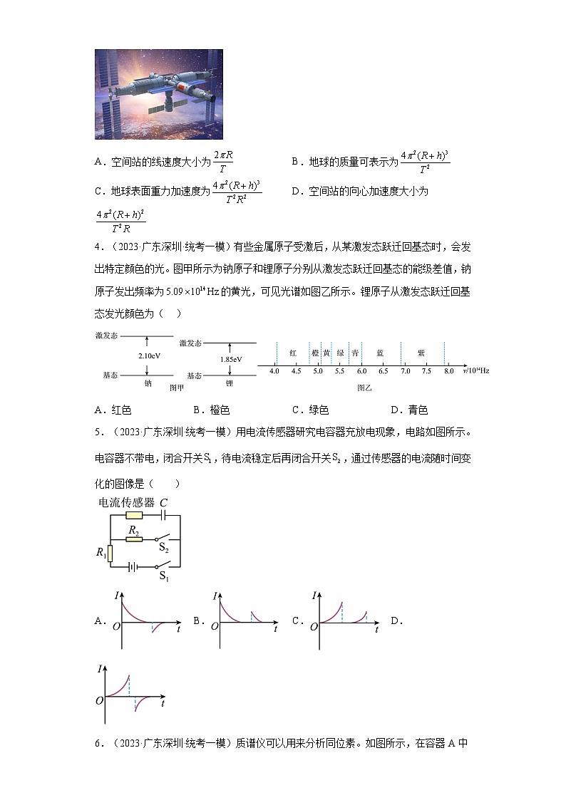 广东省各地区2023年高考物理模拟（一模）题按题型分类汇编-01选择题（单选题）102