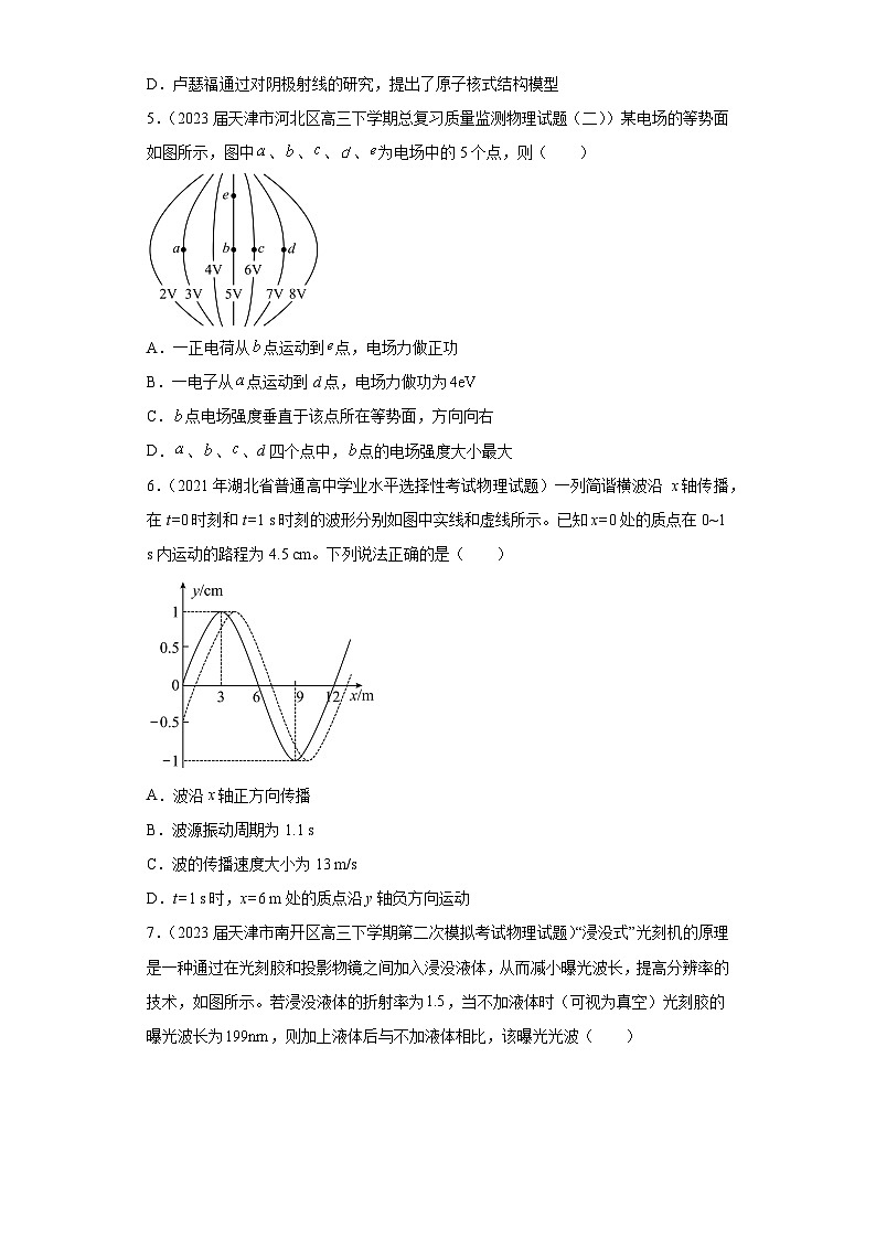 天津市各地区2023年高考物理模拟（二模）题按题型分类汇编-02选择题（多选题）第2页