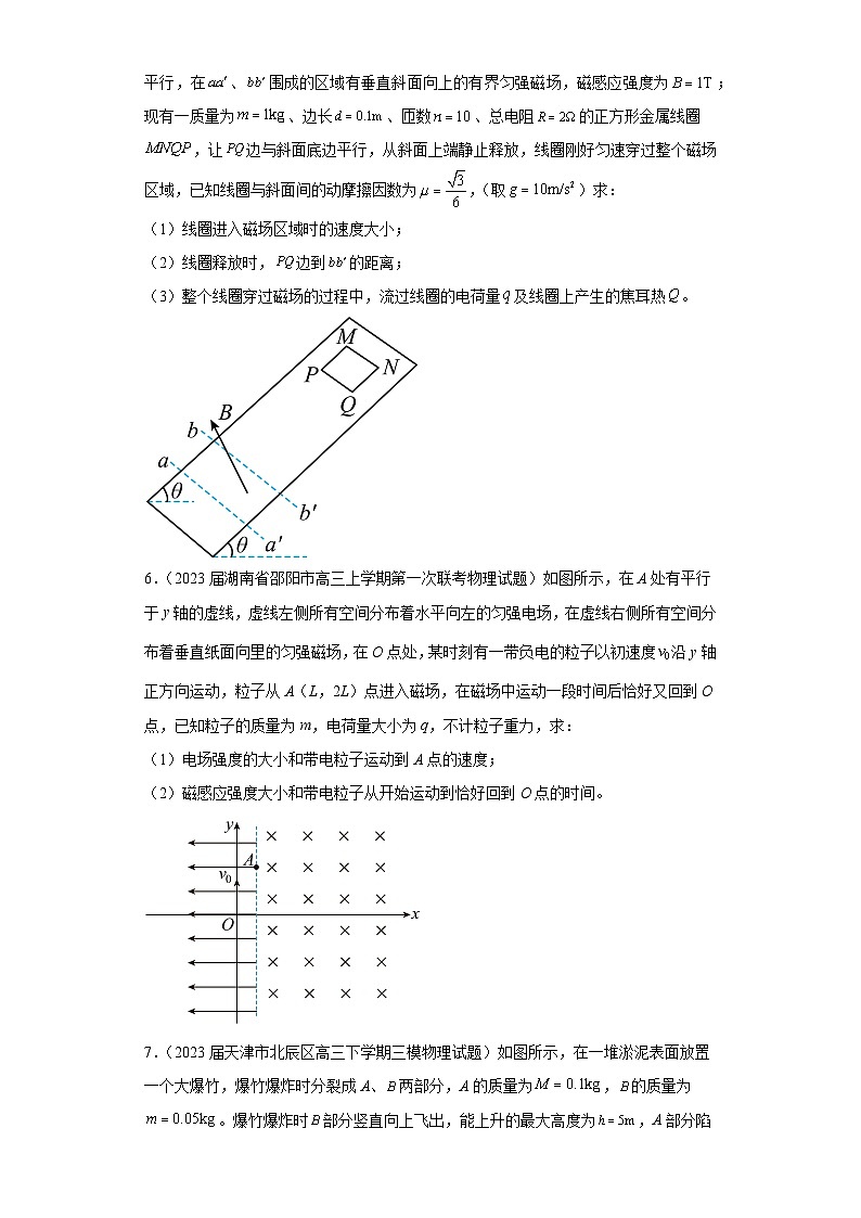 天津市各地区2023年高考物理模拟（三模）题按题型分类汇编-04解答题第3页