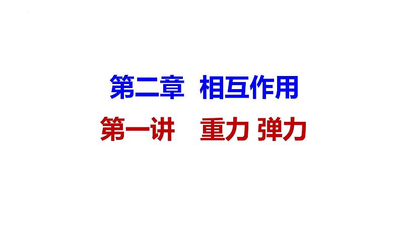 2023届高考物理一轮复习课件：第一讲 重力 弹力-轻绳、杆、弹簧模型01