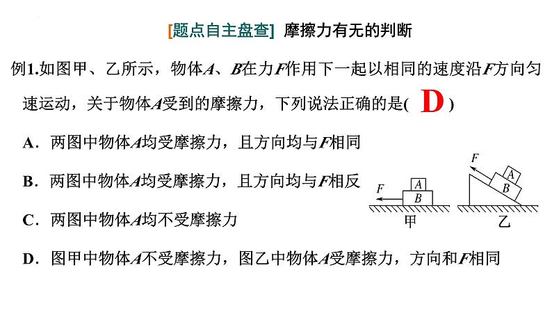 高考物理一轮复习课件：第二讲 摩擦力-摩擦自锁模型05