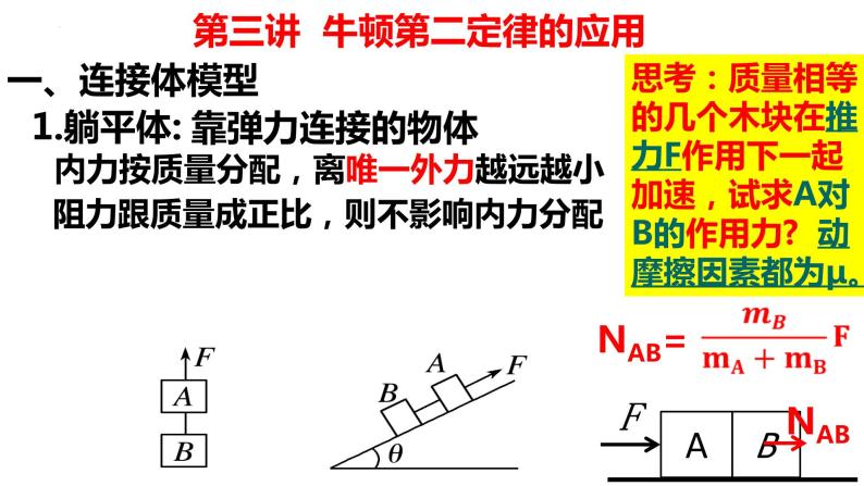 高考物理一轮复习课件：第三讲　牛顿第二定律的应用 连接体模型04