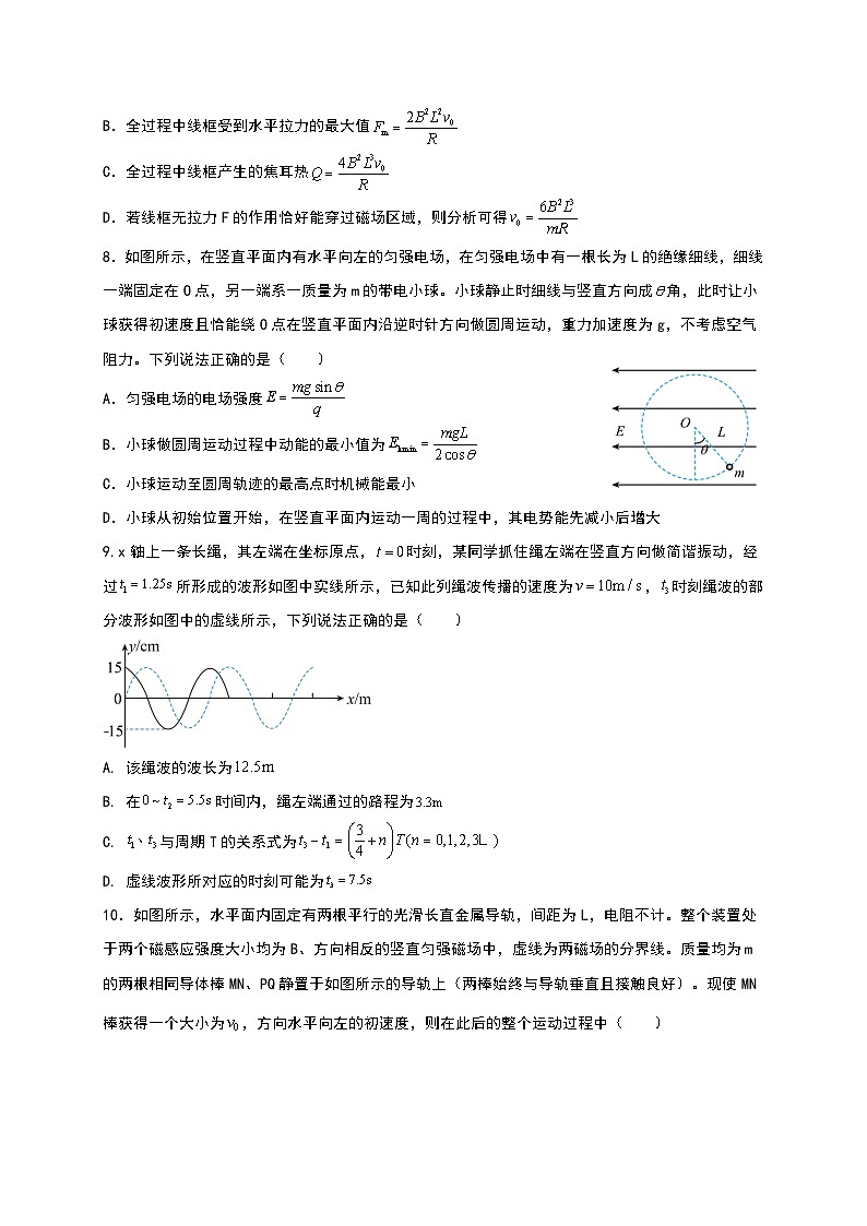 2023届河北省高中学业水平选择性考试物理模拟试题及参考答案03