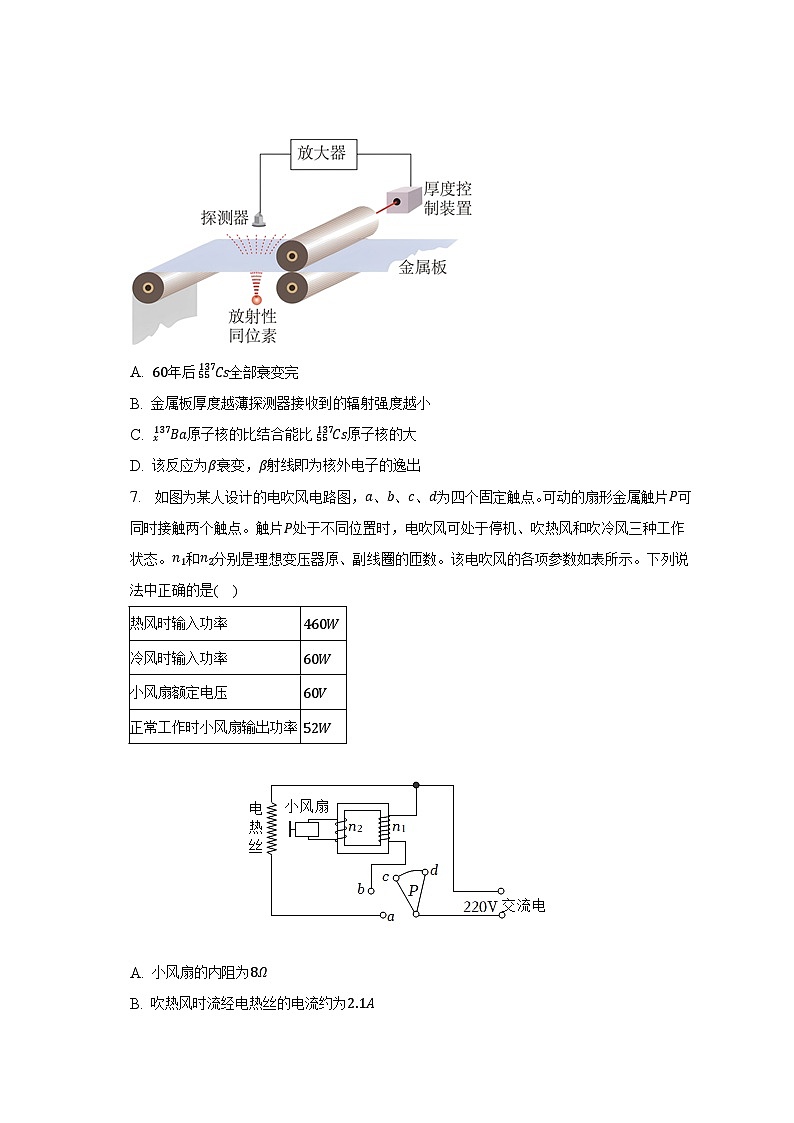 2023年浙江省天域全国名校协作体高考物理联考试卷（含解析）03