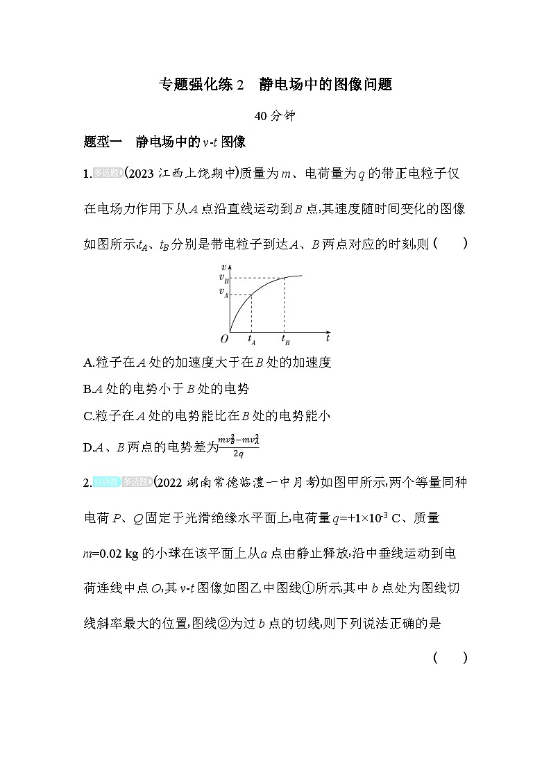 2024版高中同步新教材必修第三册（人教版）物理 第十章 静电场中的能量 专题强化练2静电场中的图像问题第1页