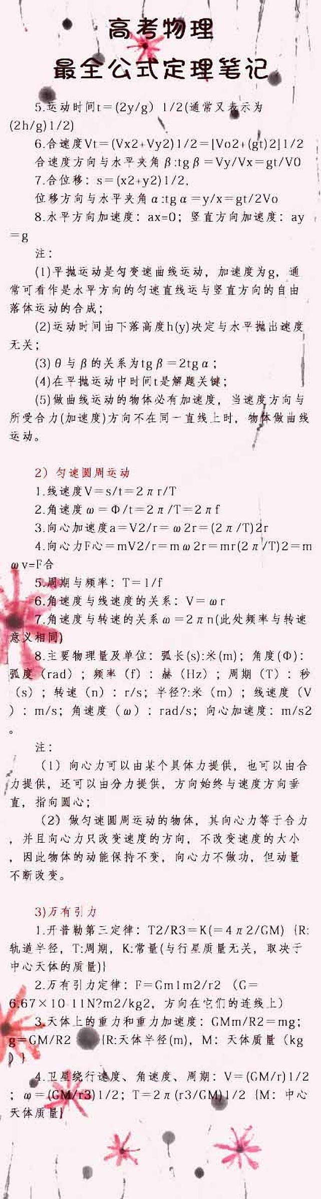 高考物理：最全公式定理笔记02